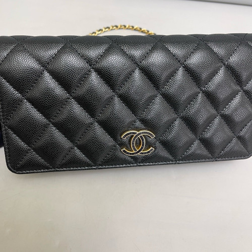 Chanel Quilted Baguette Grained Calfskin Black