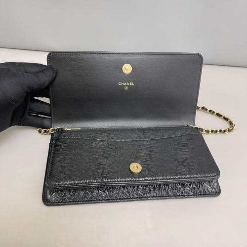 Chanel Quilted Baguette Grained Calfskin Black