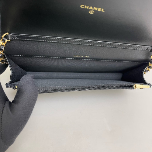 Chanel Quilted Baguette Grained Calfskin Black