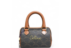 Celine Mini Boston Bag Triomphe Brown Black