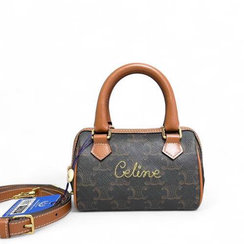 Celine Mini Boston Bag Triomphe Brown Black