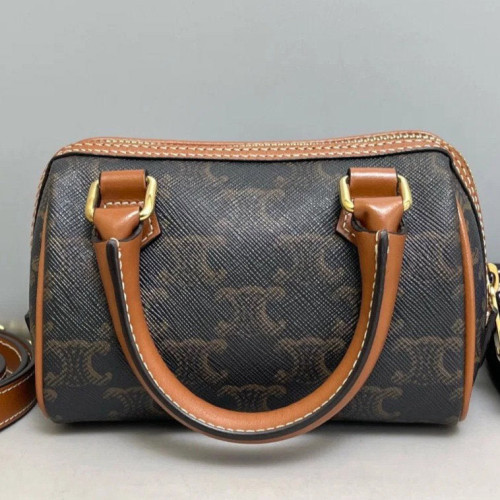 Celine Mini Boston Bag Triomphe Brown Black