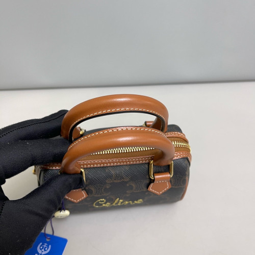 Celine Mini Boston Bag Triomphe Brown Black