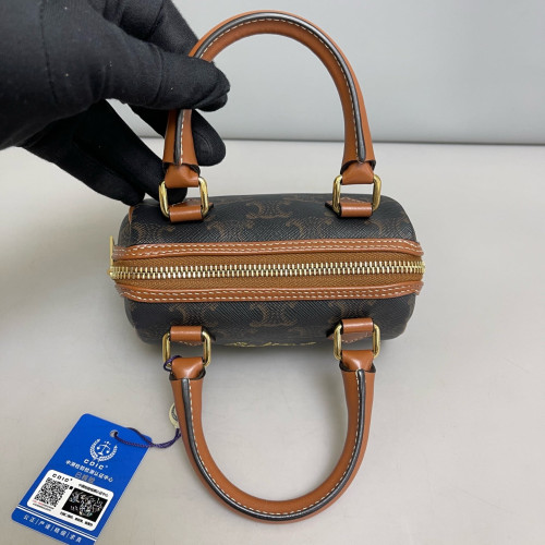 Celine Mini Boston Bag Triomphe Brown Black