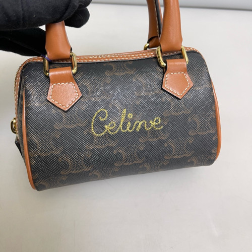 Celine Mini Boston Bag Triomphe Brown Black