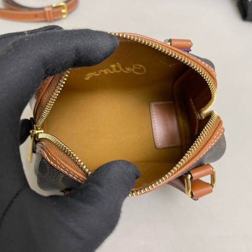 Celine Mini Boston Bag Triomphe Brown Black
