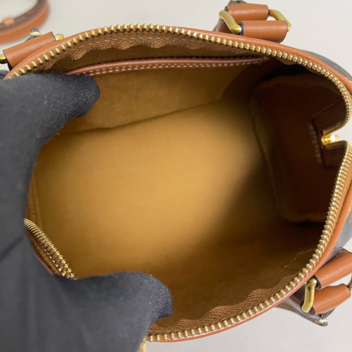 Celine Triomphe Small Boston Bag Triomphe Brown Black Celine Triomphe Small Boston Bag Triomphe Brown Black