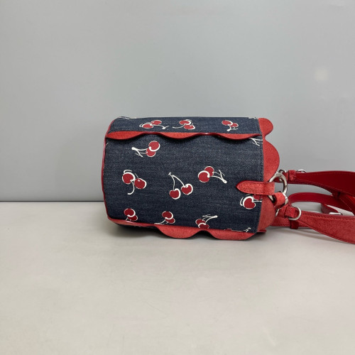 Miu Miu Bucket Denim Suede Red Blue White