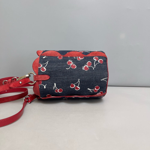 Miu Miu Bucket Denim Suede Red Blue White
