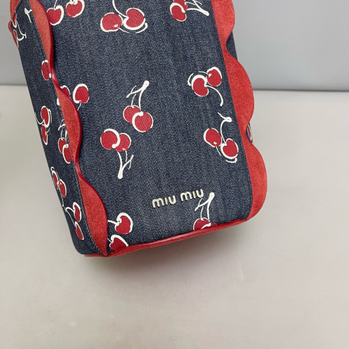 Miu Miu Bucket Denim Suede Red Blue White