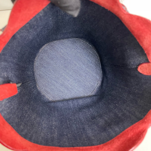 Miu Miu Bucket Denim Suede Red Blue White