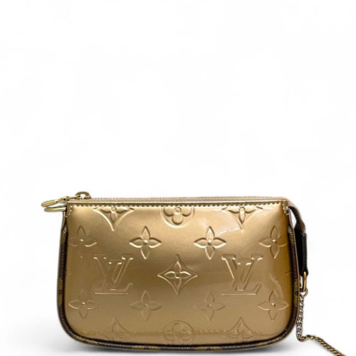 Louis Vuitton Mini Pochette Accessories NM Vernis Light Gold