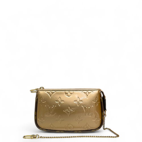 Louis Vuitton Mini Pochette Accessories NM Vernis Light Gold