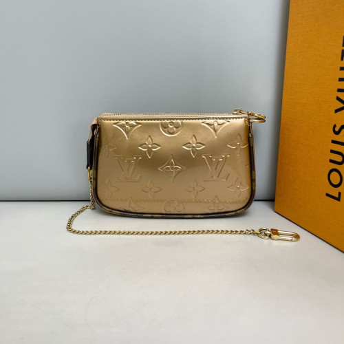 Louis Vuitton Mini Pochette Accessories NM Vernis Light Gold
