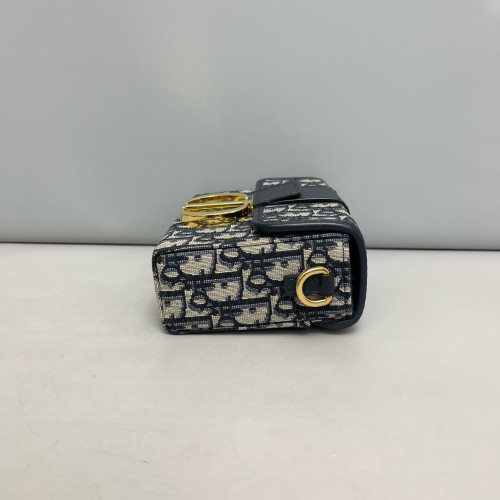 Dior 30 Montaigne Mini Box Bag Calfskin Black Beige