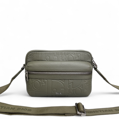 Dior Rider 2.0 Zipped Messenger Bag Calfskin Kaki