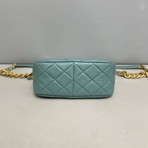 Chanel Quilted Hobo Calfskin Dusty Blue
