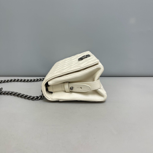 Chanel Quilted Flap Bag Calfskin White Chanel Quilted Flap Bag Calfskin White