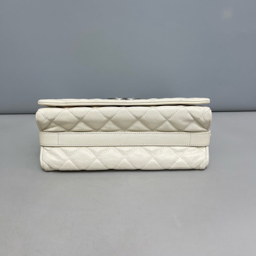 Chanel Quilted Flap Bag Calfskin White Chanel Quilted Flap Bag Calfskin White