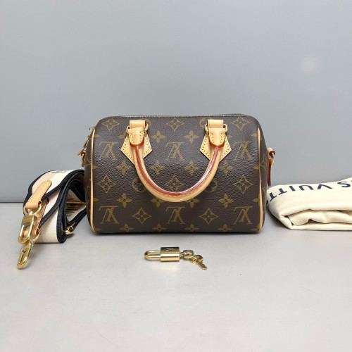 Louis Vuitton Speedy Bandouliere 20 Monogram Brown Black