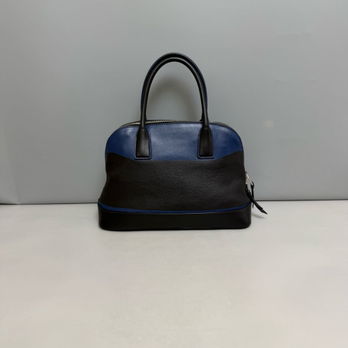 Prada Large Lux Promenade Tote Calfskin Blue Black