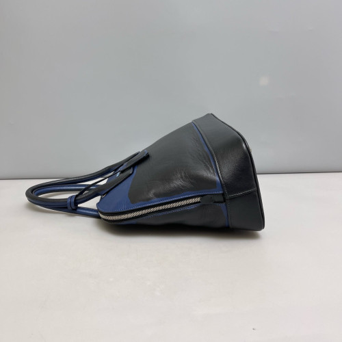 Prada Large Lux Promenade Tote Calfskin Blue Black