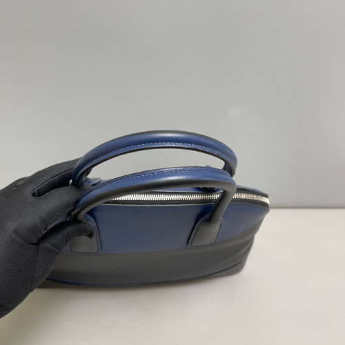 Prada Large Lux Promenade Tote Calfskin Blue Black