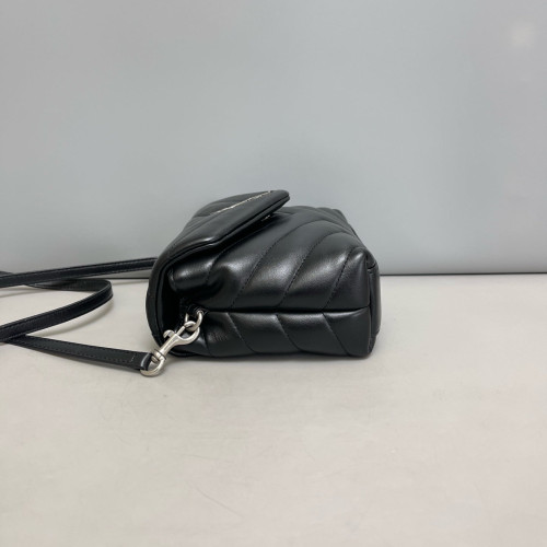 Yves Saint Laurent Toy Loulou Crossbody Bag Calfskin Black