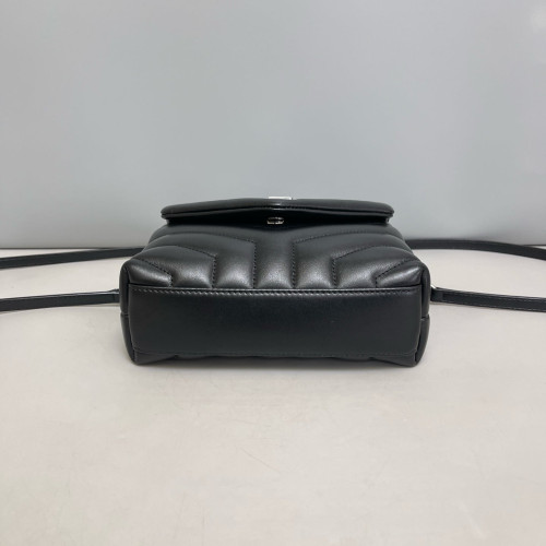 Yves Saint Laurent Toy Loulou Crossbody Bag Calfskin Black