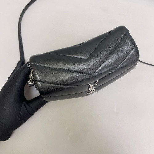Yves Saint Laurent Toy Loulou Crossbody Bag Calfskin Black