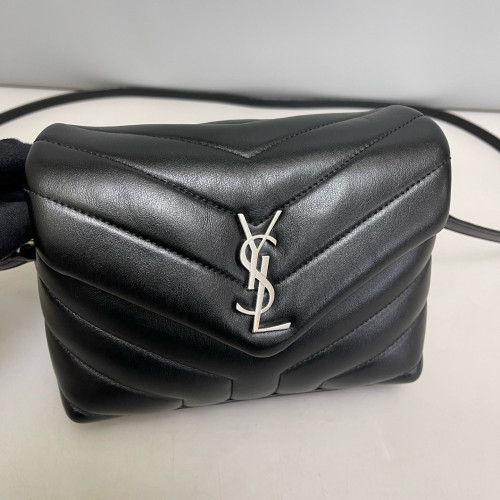 Yves Saint Laurent Toy Loulou Crossbody Bag Calfskin Black
