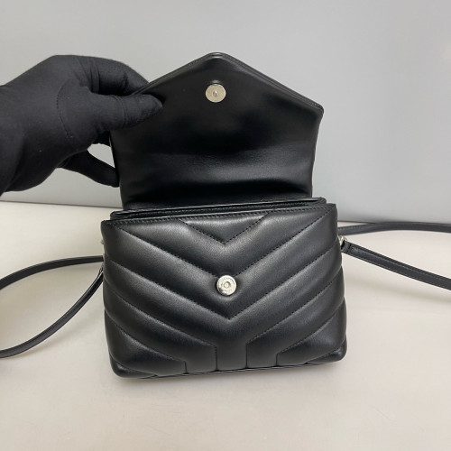 Yves Saint Laurent Toy Loulou Crossbody Bag Calfskin Black