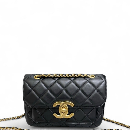 Chanel Quilted Giant CC Flap Bag Lambskin Black