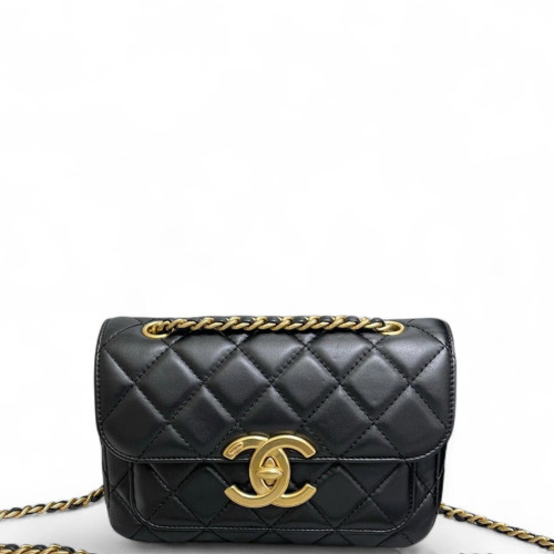 Chanel Quilted Giant CC Flap Bag Lambskin Black