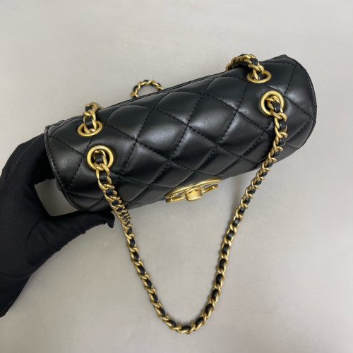 Chanel Quilted Giant CC Flap Bag Lambskin Black