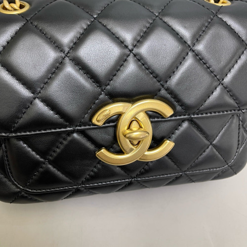 Chanel Quilted Giant CC Flap Bag Lambskin Black