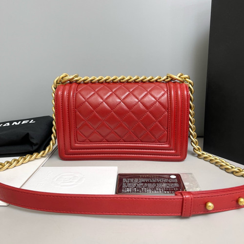 Chanel Quilted Mini Boy Flap Calfskin Red