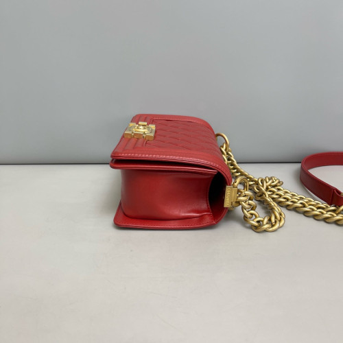Chanel Quilted Mini Boy Flap Calfskin Red