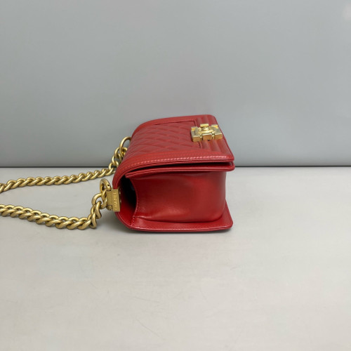 Chanel Quilted Mini Boy Flap Calfskin Red