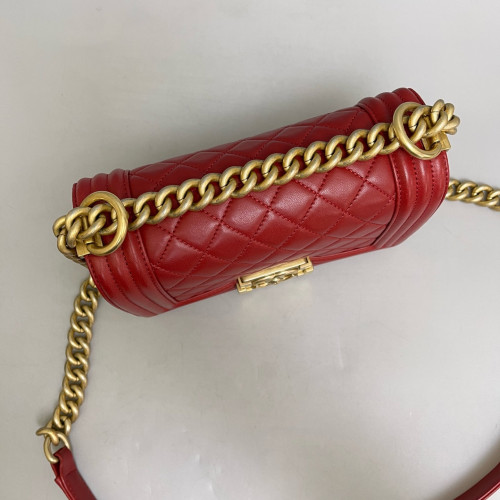 Chanel Quilted Mini Boy Flap Calfskin Red