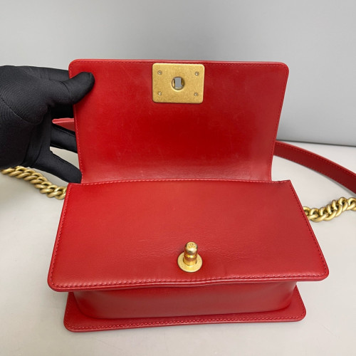 Chanel Quilted Mini Boy Flap Calfskin Red