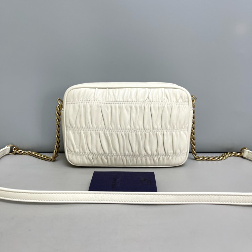 Prada Small Diagramme Camera Gaufre Calfskin White