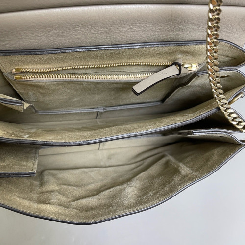 Chloe Medium Faye Day Shoulder Bag Suede Calfskin Grey
