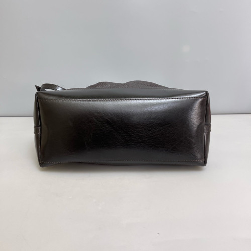 Burberry Tote Bag Grained Calfskin Calfskin Dark Brown