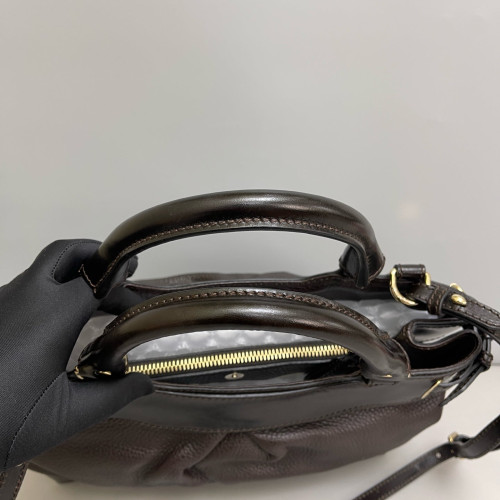 Burberry Tote Bag Grained Calfskin Calfskin Dark Brown