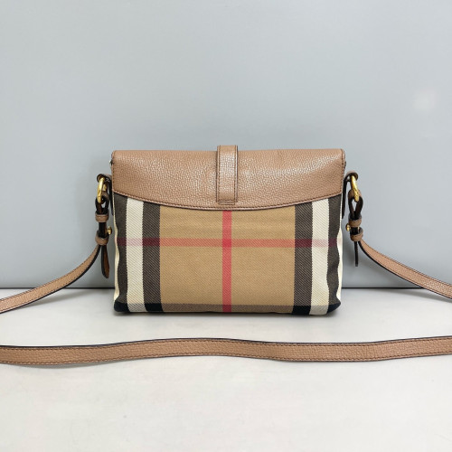 Burberry Small Milto Crossbody Bag Calfskin House Check Beige Brown Black