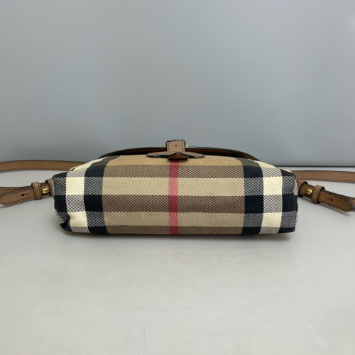 Burberry Small Milto Crossbody Bag Calfskin House Check Beige Brown Black