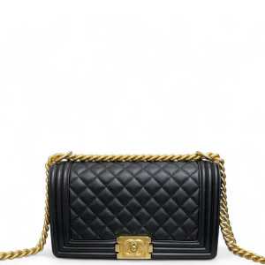 Chanel Quilted Medium Boy Flap Calfskin Black