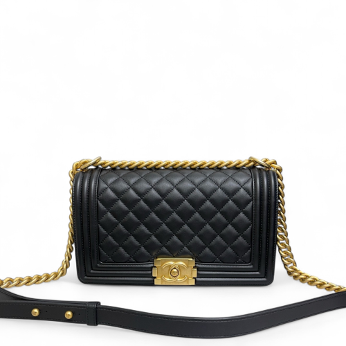 Chanel Quilted Medium Boy Flap Calfskin Black