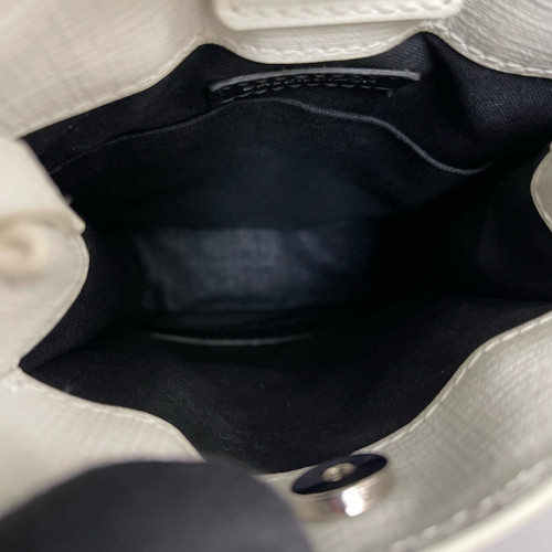 Balenciaga Logo Shopping Phone Holder Calfskin White Black